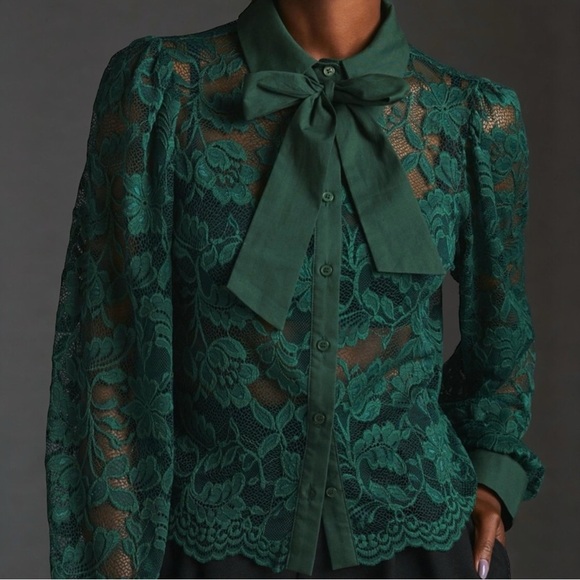 Anthropologie Tops - DOLAN x ANTHROPOLOGIE Sheer Lace Blouse